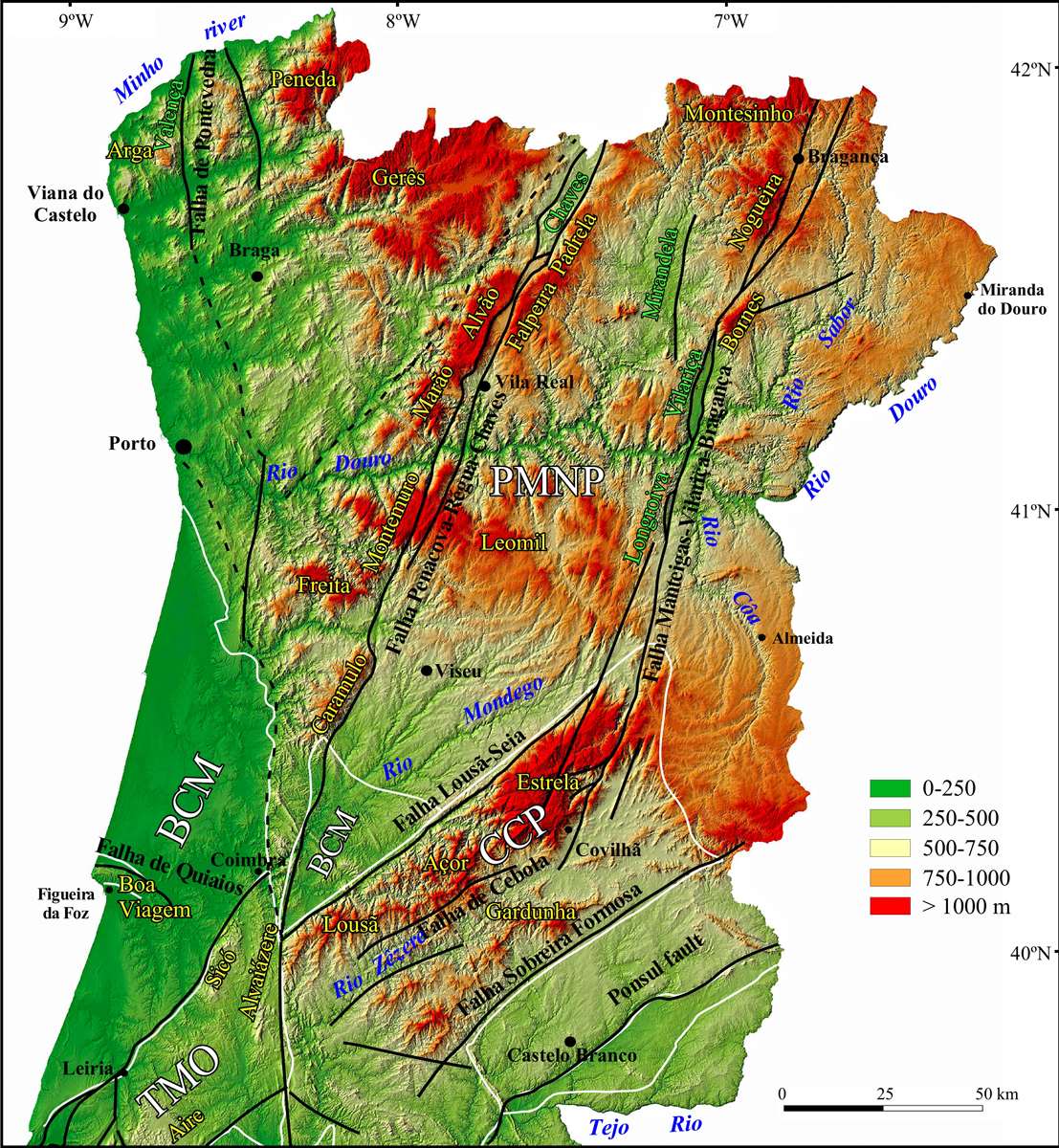 Quadro Mapa de Relevo de Portugal